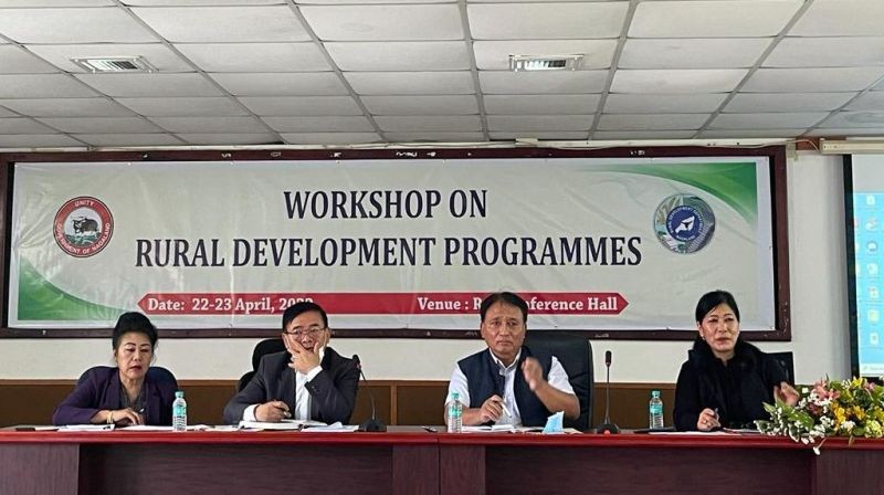 Minister Metsubo Jamir along with others during the workshop on rural development programme at Kohima on April 22. (Photo Courtesy: RD)